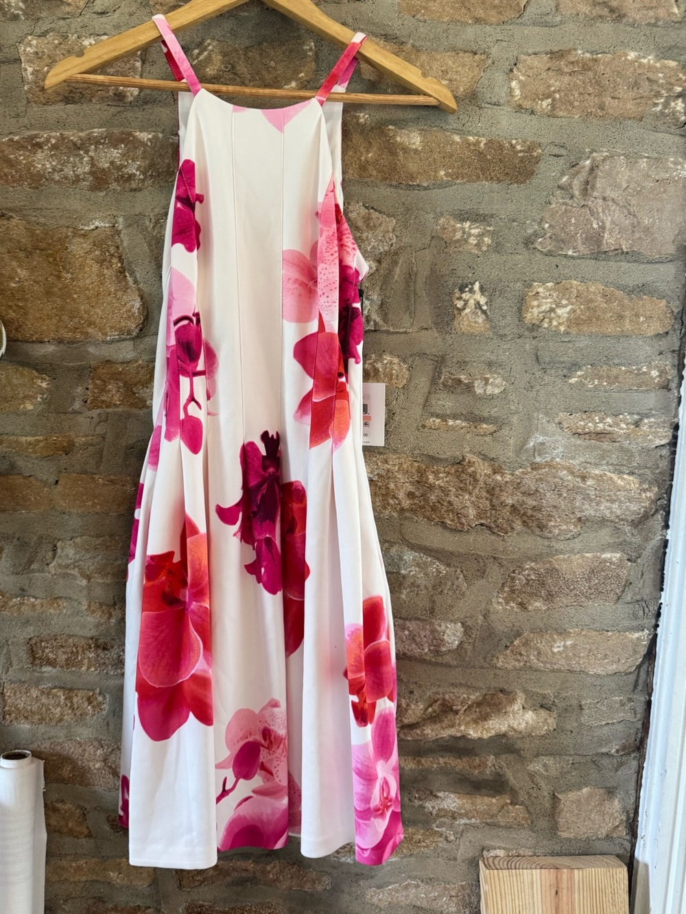 Calvin Klein White Dress with Pink Floral Print